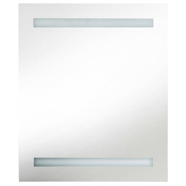 The Living Store LED-wandspiegelkast - 50 x 13.5 x 60 cm - wit/zilver - MDF met melamine-afwerking