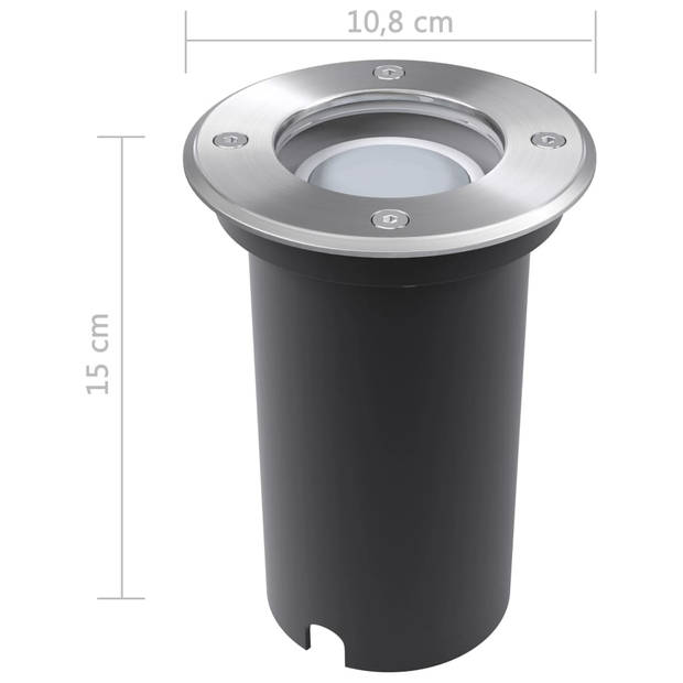 vidaXL LED-Grondspots buiten 3 stuks rond