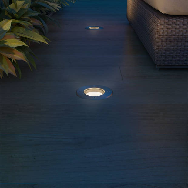 vidaXL LED-Grondspots buiten 3 stuks rond