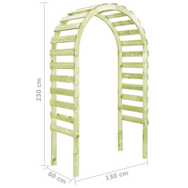 vidaXL Pergola 130x60x230 cm geïmpregneerd grenenhout