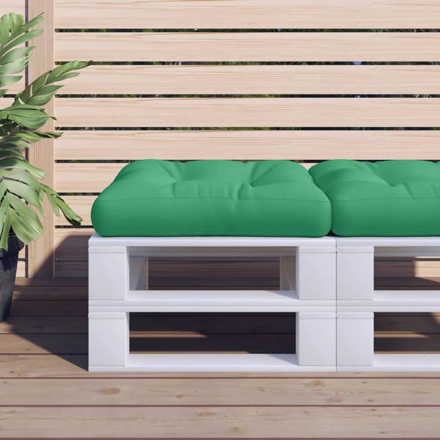 The Living Store Palletkussen - groen - 60x60x12 cm - UV-bestendig polyester - waterafstotend