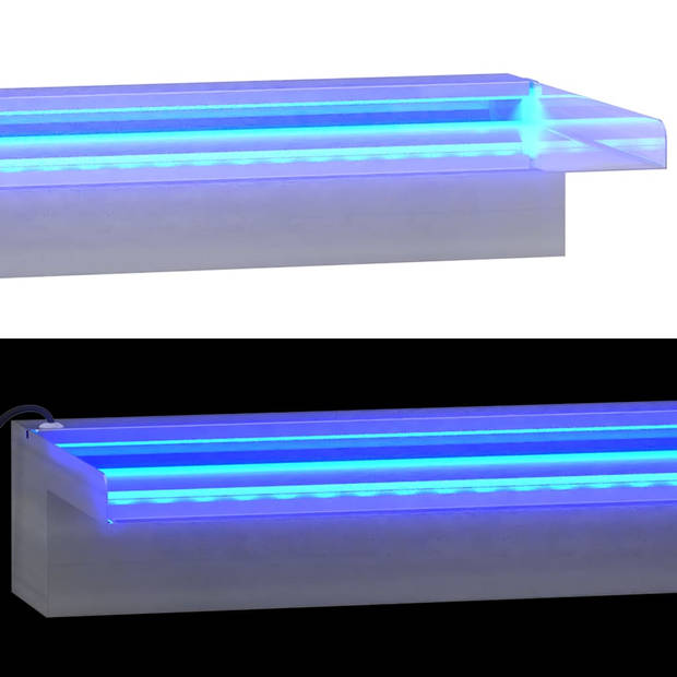 vidaXL Watervaloverlaat met RGB LED's 45 cm roestvrij staal
