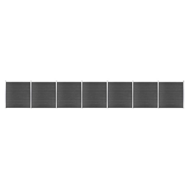 vidaXL Schuttingpanelenset 1218x186 cm HKC zwart
