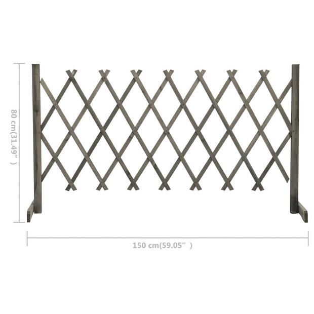 vidaXL Tuinlatwerk 150x80 cm massief vurenhout grijs