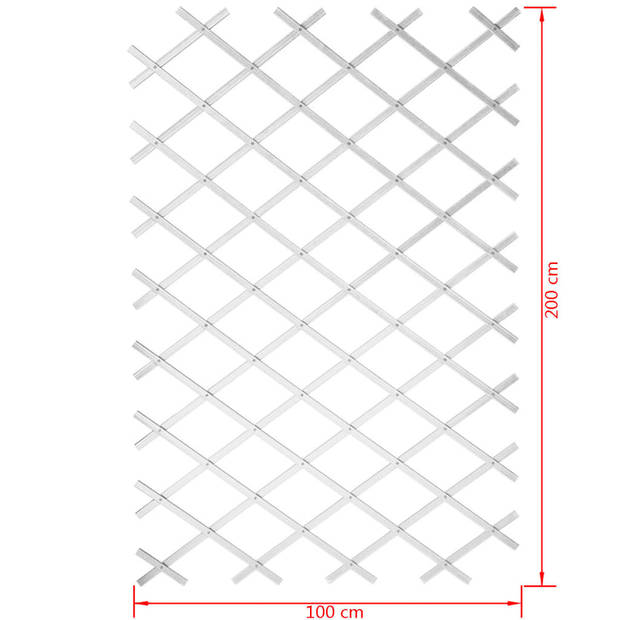 Nature Tuinlatwerk 100x200 cm PVC wit 6040703