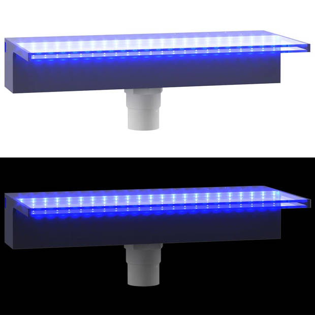 vidaXL Watervaloverlaat met RGB LED's 45 cm acryl