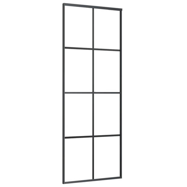 vidaXL Schuifdeur met beslag 76x205 cm ESG-glas en aluminium