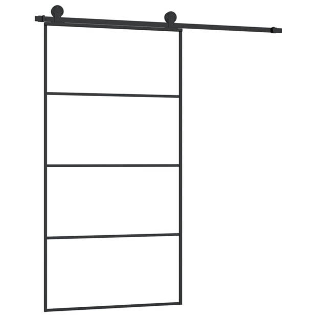 vidaXL Schuifdeur met beslag 102,5x205 cm ESG-glas en aluminium