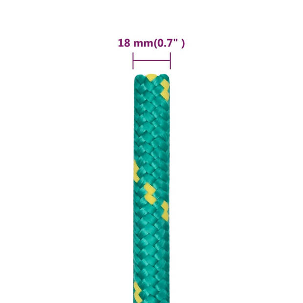 vidaXL Boottouw 18 mm 50 m polypropyleen groen