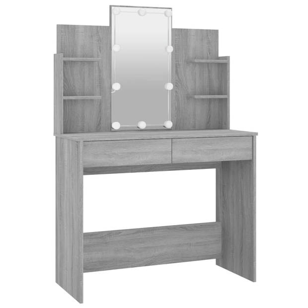 vidaXL Kaptafel met LED-verlichting 96x40x142 cm grijs sonoma eiken