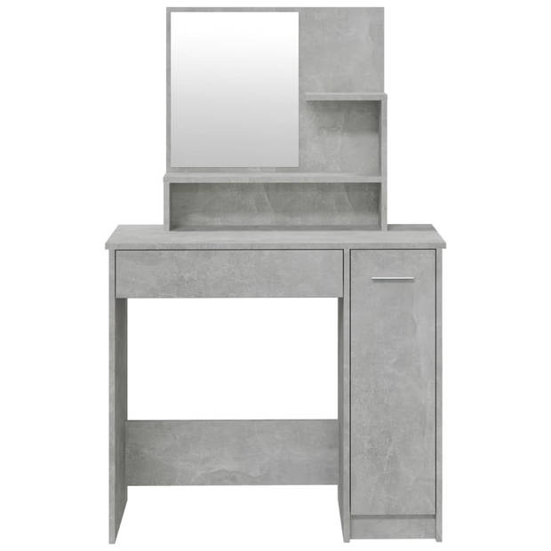 vidaXL Kaptafel met spiegel 86,5x35x136 cm betongrijs