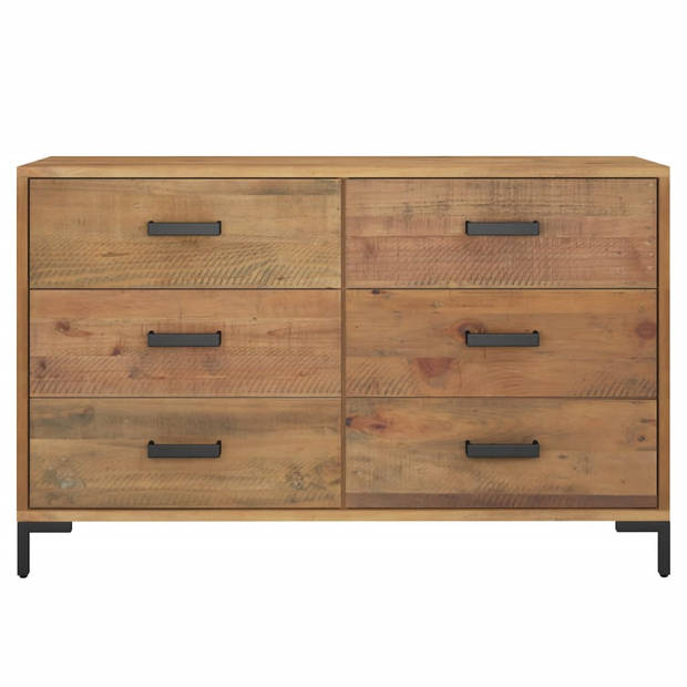 The Living Store Dressoir Vintage Industrieel - 110x35x70 cm - Gerecycled Grenenhout