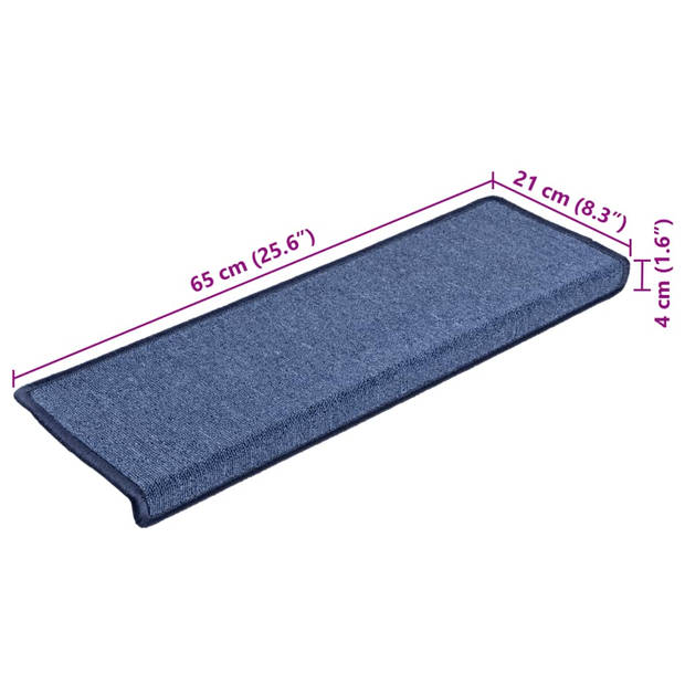 vidaXL Trapmatten 5 st 65x21x4 cm blauw