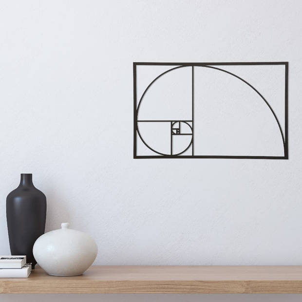 Homemania Wanddecoratie Golden Ratio 53x35 cm staal zwart