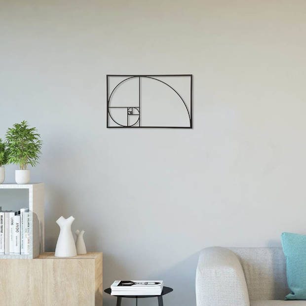 Homemania Wanddecoratie Golden Ratio 53x35 cm staal zwart