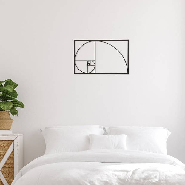 Homemania Wanddecoratie Golden Ratio 53x35 cm staal zwart