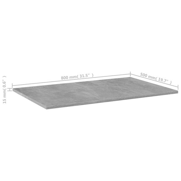 vidaXL Wandschappen 4 st 80x50x1,5 cm bewerkt hout betongrijs