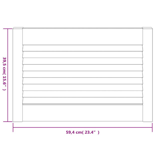 vidaXL Kastdeur met lamellen 39,5x59,4 cm massief grenenhout wit