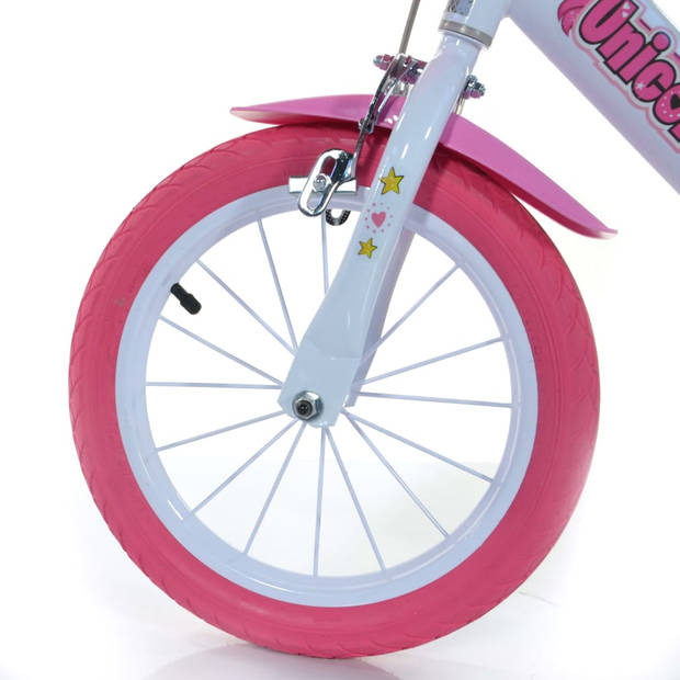 Dino Bikes Kinderfiets Unicorn 14" roze