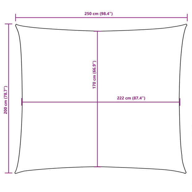 vidaXL Zonnescherm rechthoekig 2x2,5 m oxford stof antracietkleurig