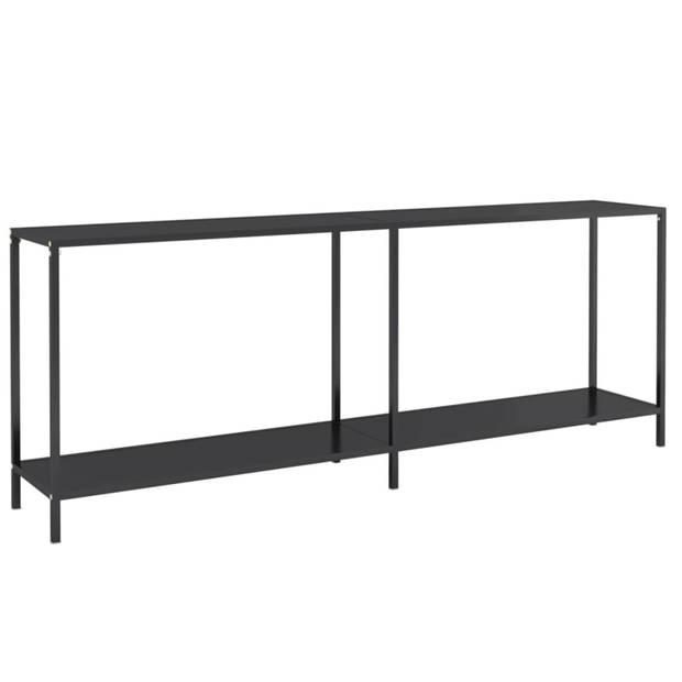 vidaXL Wandtafel 200x35x75,5 cm gehard glas zwart