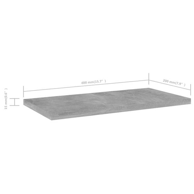 vidaXL Wandschappen 4 st 40x20x1,5 cm bewerkt hout betongrijs