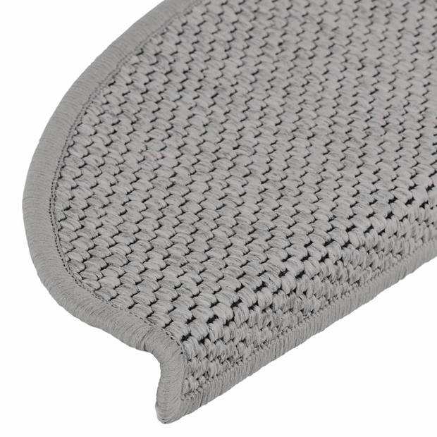 vidaXL Trapmatten zelfklevend 15 st sisal-look 65x21x4cm zilverkleurig