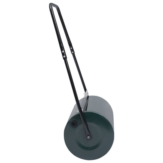 The Living Store Tuinwals Grasroller - 57 cm - Duurzaam stalen materiaal - 50L inhoud - Groen/Zwart