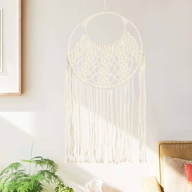 vidaXL Wandhanger macramé 40x80 cm katoen