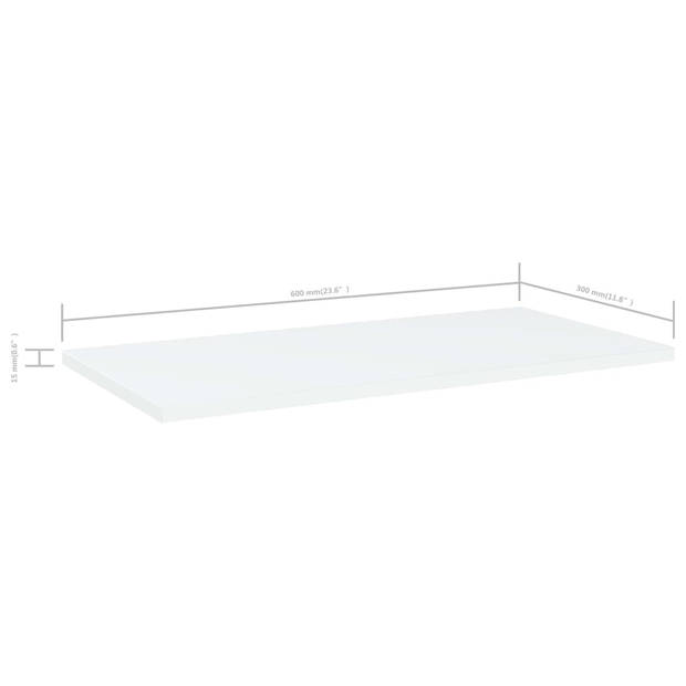 vidaXL Wandschappen 4 st 60x30x1,5 cm spaanplaat wit