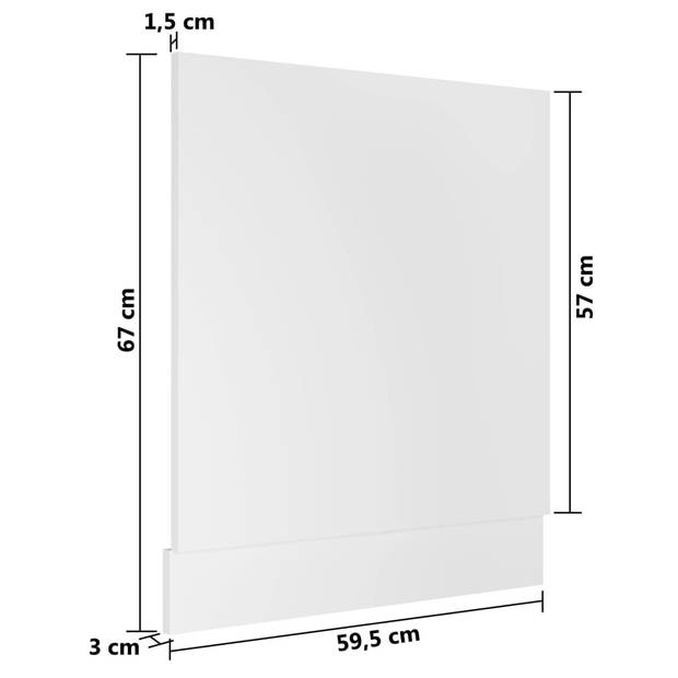 vidaXL Vaatwasserpaneel 59,5x3x67 cm bewerkt hout wit