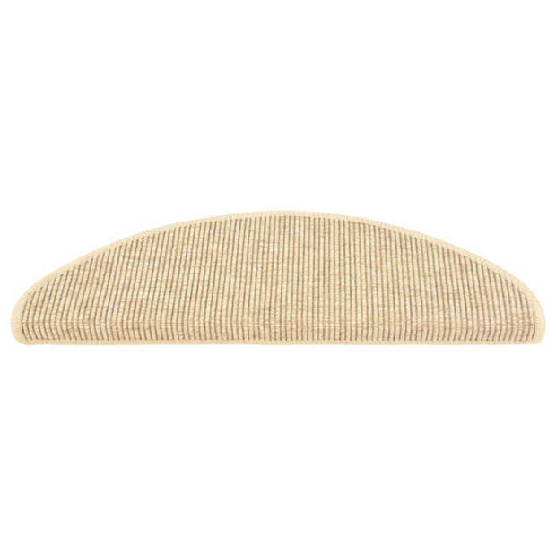 vidaXL Trapmatten zelfklevend 15 st sisal-look 65x21x4 cm beige