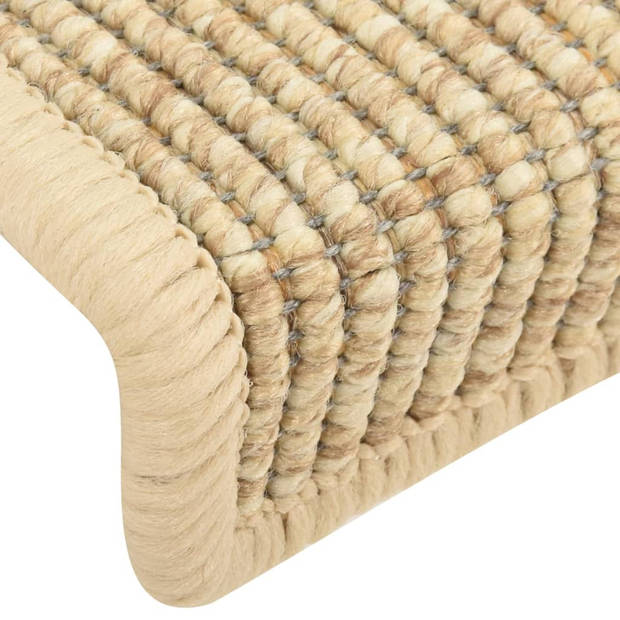 vidaXL Trapmatten zelfklevend 15 st sisal-look 65x21x4 cm beige