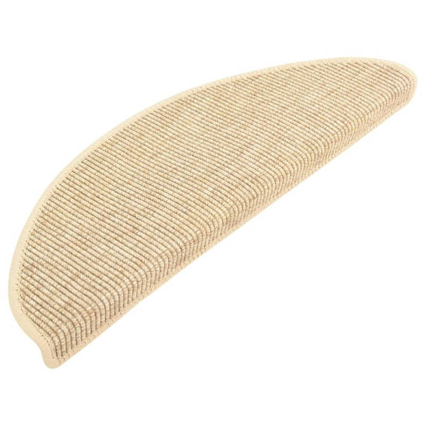 vidaXL Trapmatten zelfklevend 15 st sisal-look 65x21x4 cm beige