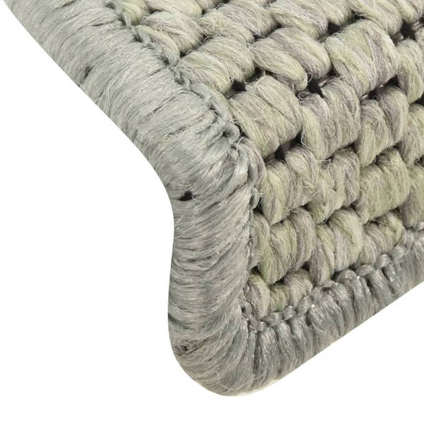 vidaXL Trapmatten zelfklevend 15 st sisal-look 65x21x4 cm grijs