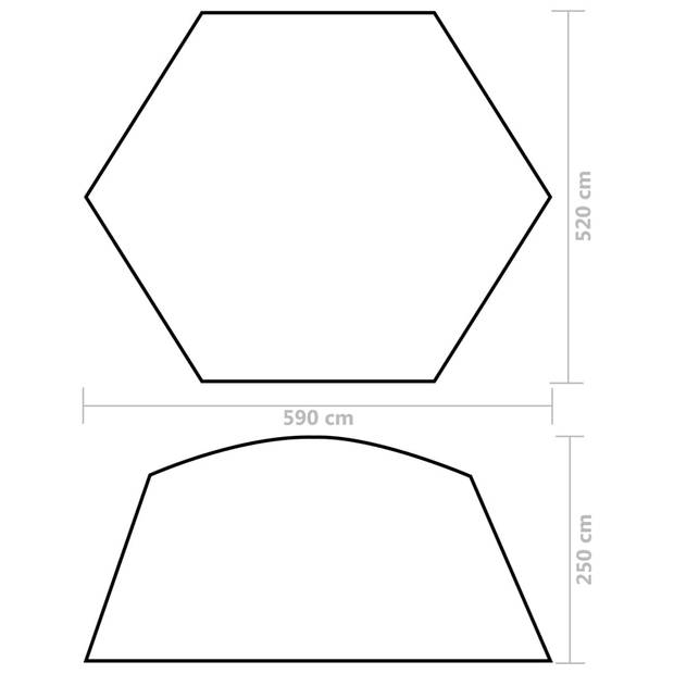 The Living Store Zwembadtent - Polyester Feesttent - Ronde zwembaden tot 400 cm - Groen - Met mesh zijwanden