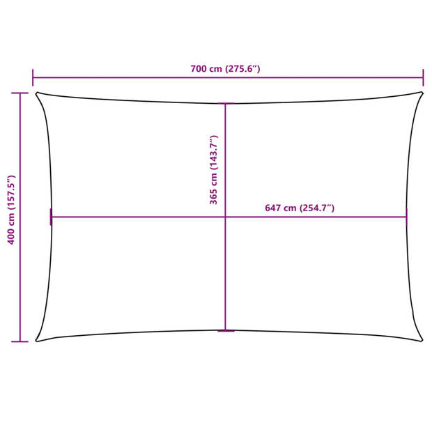 vidaXL Zonnescherm rechthoekig 4x7 m oxford stof terracottakleurig