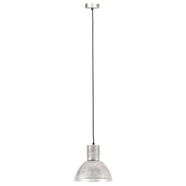 vidaXL Hanglamp rond 25 W E27 28,5 cm zilverkleurig