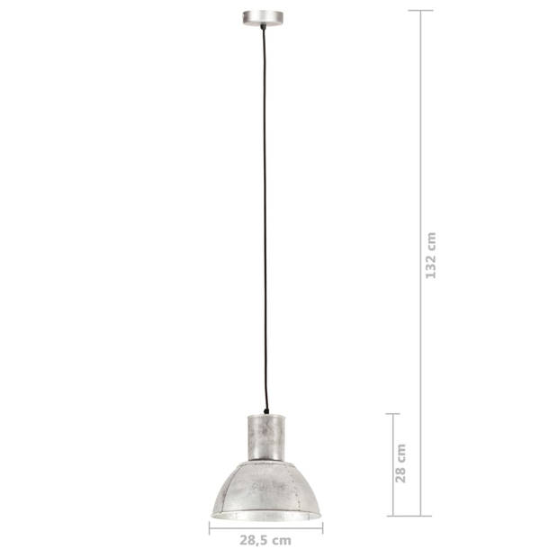 vidaXL Hanglamp rond 25 W E27 28,5 cm zilverkleurig