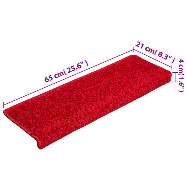 vidaXL Trapmatten 15 st 65x21x4 cm rood