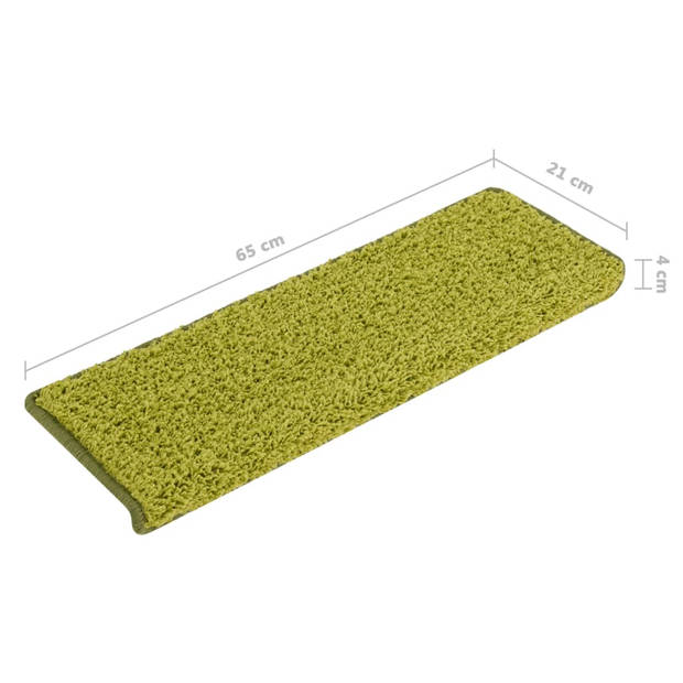 vidaXL Trapmatten 15 st 65x21x4 cm groen