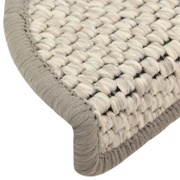 vidaXL Trapmatten zelfklevend 15 st sisal-look 56x17x3 cm beige