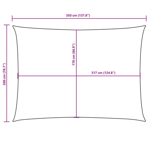 vidaXL Zonnescherm rechthoekig 2x3,5 m oxford stof bruin