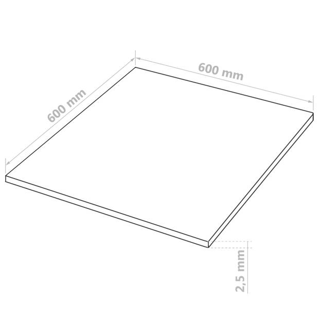 vidaXL MDF platen vierkant 60x60 cm 2,5 mm 20 st