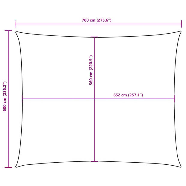 vidaXL Zonnescherm rechthoekig 6x7 m oxford stof bruin