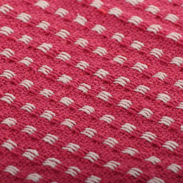 vidaXL Plaid vierkantjes 125x150 cm katoen roze