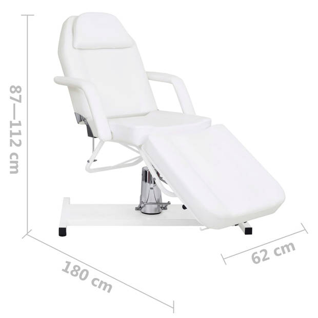 vidaXL Massagetafel 180x62x(87-112) cm wit