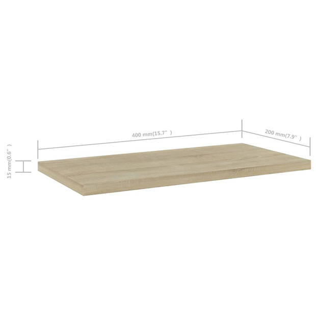 vidaXL Wandschappen 4 st 40x20x1,5 cm bewerkt hout sonoma eikenkleurig