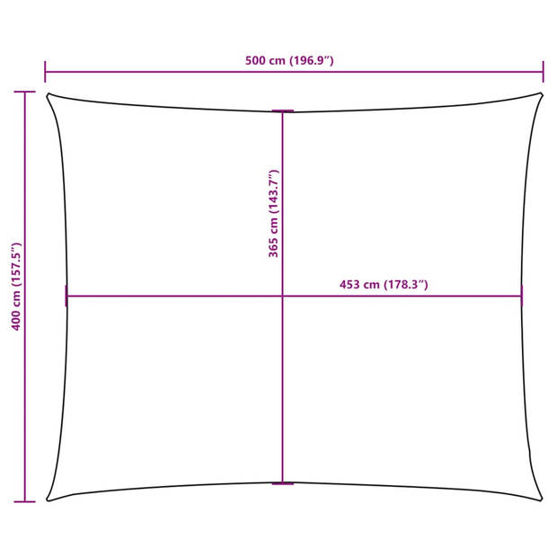 vidaXL Zonnescherm rechthoekig 4x5 m oxford stof zwart