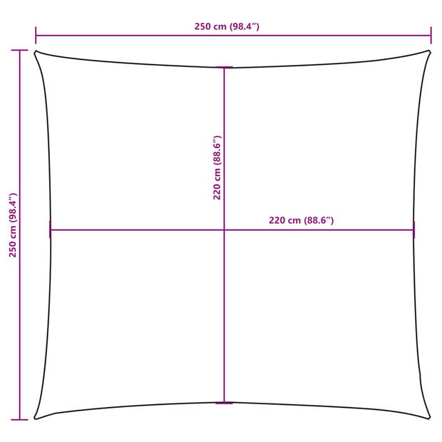 vidaXL Zonnescherm vierkant 2,5x2,5 m oxford stof terraccota